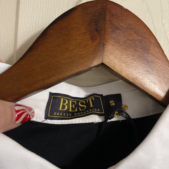 Breezy Excursion Mens Black NWT Best Striped Long Sleeve Collar Rugby Polo Small - Picture 2 of 7